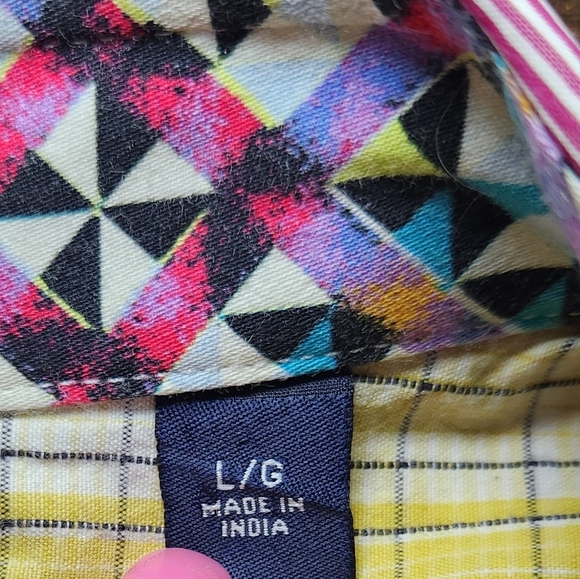 Robert Graham Embroidered Long Sleeve Button Down Shirt Flip Cuff Mens L Red EUC - Picture 7 of 9